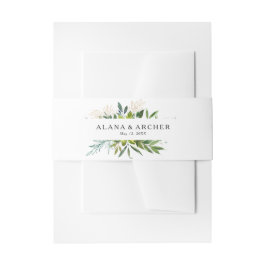 Elegant Olive Greenery Bröllop Band För Inbjudningskort