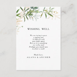 Elegant Olive Greenery Bröllop Wishing-brunnskort Tilläggskort