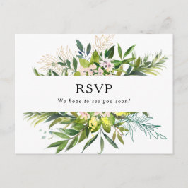 Elegant Olive Greenery Sång Begär OSA-vykort Vykort