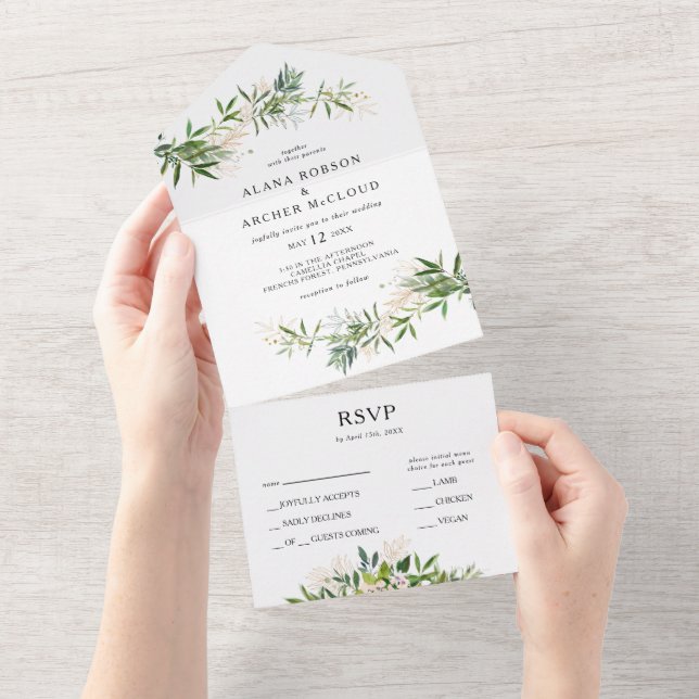 Elegant Olive Greenery Seal and Send (Tearaway)