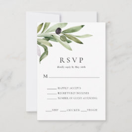 Elegant Olive Gren Bröllop OSA Card Kort