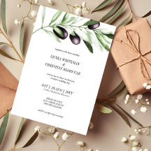 Elegant Olive Gren bröllopsinbjudan