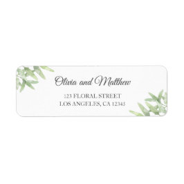 Elegant Olive Gren. Enkel bröllop adress Returadress Etikett