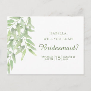 Elegant Olive Gren. Kommer du att bli min brud? Vykort