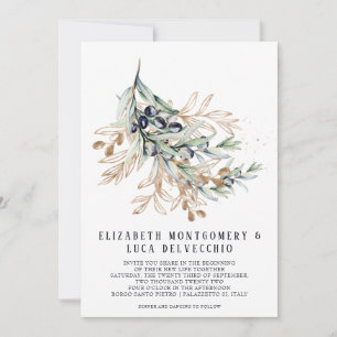 Elegant Olive Grove Botanisk inbjudan till Boho