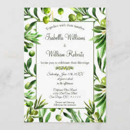 Elegant Olive Löv Boho Garden Wedding Inbjudningar