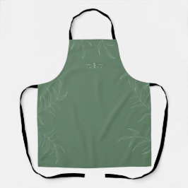 Elegant Olive löv monogram på plattan