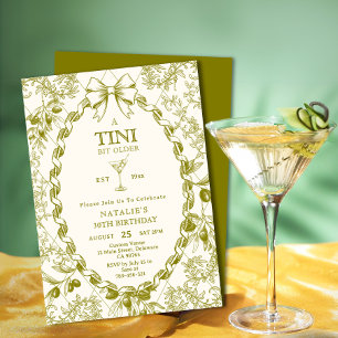 Elegant Olive Toile A Tini Bit Older 30års födelse Inbjudningar