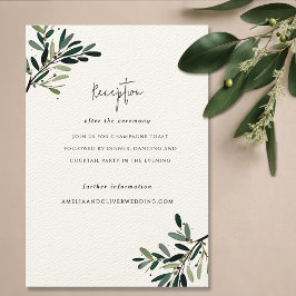 Elegant Olive Träd Gren Bröllop Tilläggskort