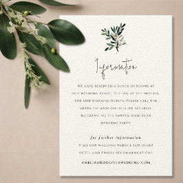 Elegant Olive Träd Gren Bröllop Tilläggskort