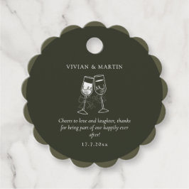 Elegant Olive wood Grönt Bröllop Gåvor Etiketter