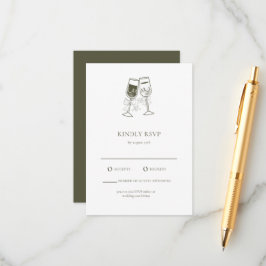 Elegant Olive wood Grönt Bröllop OSA Card Tilläggskort