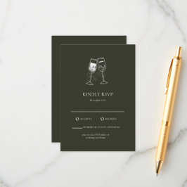 Elegant Olive wood Grönt Bröllop OSA Card Tilläggskort