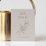 Elegant oliver. Fintvätt, italienska bröllop Bordsnummer<br><div class="desc">Fintvätt av botaniskt Bordsnummer i italienska bröllop med elegant gren i rökgigt taupe,  blek silver färg. Lämpligt för bröllop i Medelhavsområdet.</div>