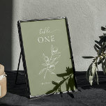 Elegant oliver. Grönt Medelhavet, italienska bröll Bordsnummer<br><div class="desc">Det botaniska Bordsnumret bröllop med elegant oliver gren i grönt färg i pastel. Lämpligt för bröllop i Medelhavsområdet.</div>