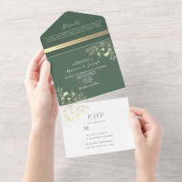 Elegant Olivgrön Guld Bröllop