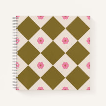 Elegant Olivgrön & Krämfärgad Geometrisk Antecknin