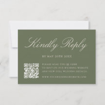 Elegant Olivgrön QR-kod Bröllop