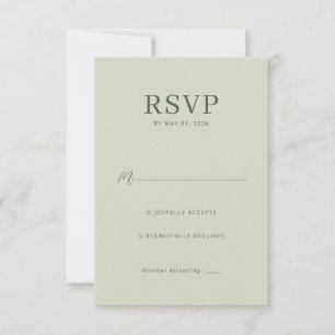 Elegant Olivgrön RSVP-kort OSA Kort