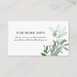 Elegant olivgrön växtlighet bröllopswebbplats tilläggskort