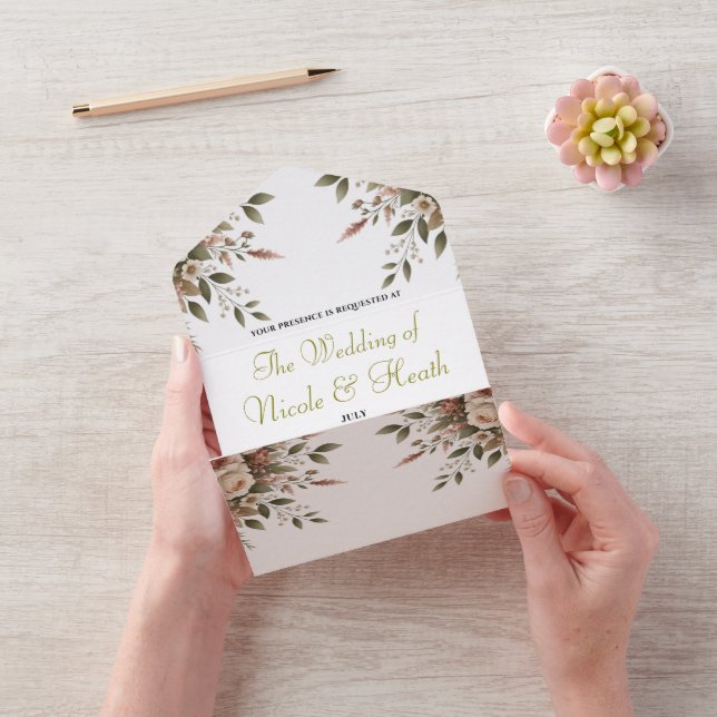 Elegant Olivgrön & Vit Blommig Hörnhyllning Bröllo (Video)