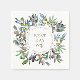 Elegant Olivolja träd grenar, italienska Toskana b Pappersservett