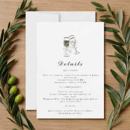 Elegant olivträ Gröna Bröllopsdetaljkort OSA Kort