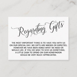 Elegant om gåvor till Bröllop Tilläggskort