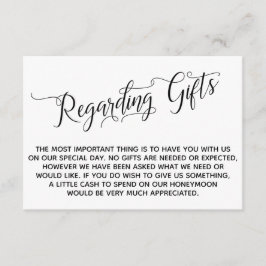 Elegant om gåvor till Bröllop Tilläggskort