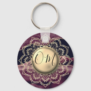 Elegant OM Mandala Marble Nyckelring