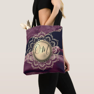 Elegant OM Mandala Marble Tote Bag Tygkasse