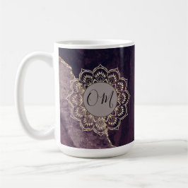 Elegant OM Mandala på marble Agate Kaffemugg