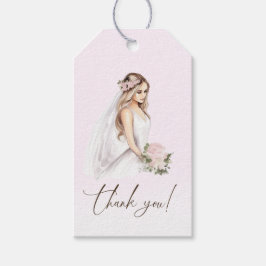 Elegant öm rosa blivande brud bröllopsfest presentetikett
