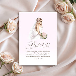 Elegant öm rosa bröllopsduschrecept  tilläggskort