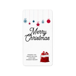 Elegant om vitt och rött | God jul Adressetikett