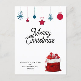 Elegant om vitt och rött | God jul Helg Vykort