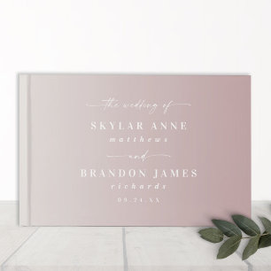 Elegant Ombre Dusty Mauve & Off-White Bröllop Gästböcker