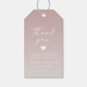 Elegant Ombre Mauve & Off-White Bröllop Tack Presentetikett