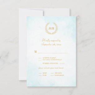 Elegant Ombre Minimalist Monogram Meal Choal OSA Kort