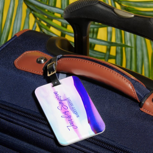 Elegant Ombre Rosa and Lila Abstrakt Typography Bagagebricka (Framsida Insitu 1)