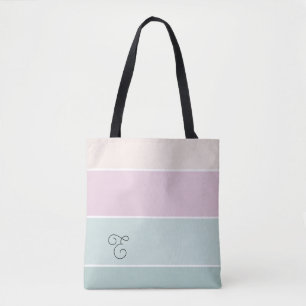 Elegant Ombre Rosa Grön Anpassad Monogram Tygkasse
