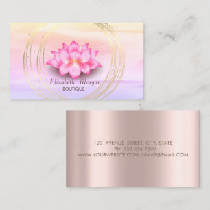 Elegant Ombre Rosa Guld, Guld Cirklar Lotus Visitkort