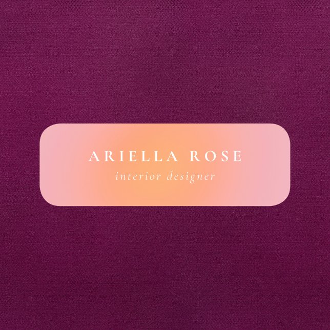 Elegant Ombre  Rosa Minimalist Professionell Namnbricka (Skapare uppladdad)