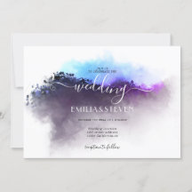 Elegant Ombre Watercolor liggande Bröllop