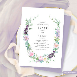 Elegant, ömtålig lavender, Lila, Pastel Bröllop Inbjudningar