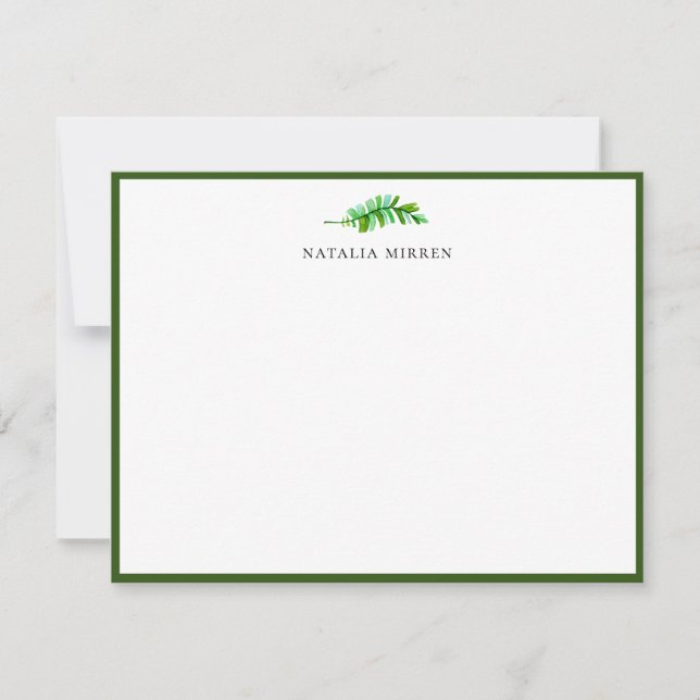 Elegant, ön Handflatan Gren Anteckningskort (Framsida)