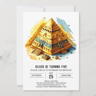 Elegant Online Egyptiska pyramids Birthday Inbjudningar