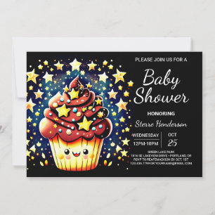 Elegant Online för vattenfärg Muffin Boy Shower Inbjudningar