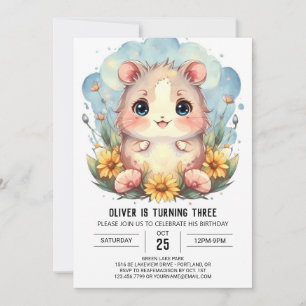 Elegant Online Hamster Birthday Inbjudningar