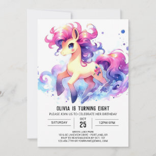 Elegant Online Horse Birthday Inbjudningar